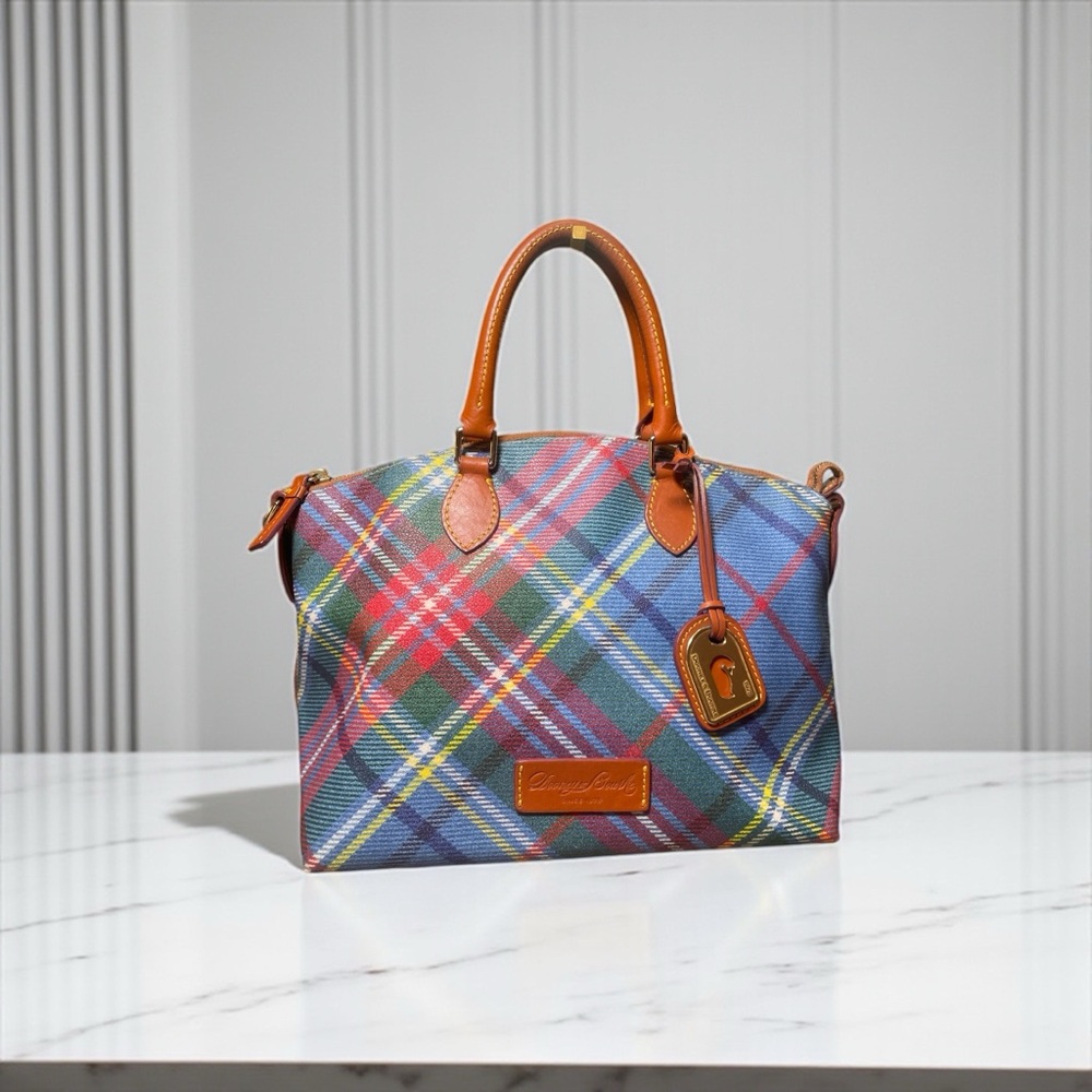 Dooney & Bourke Multicolor Plaid Satchel - Picture 3 of 17